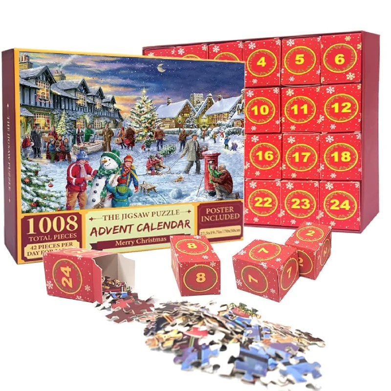 Advent Calendar 2024 Puzzle,Christmas Jigsaw Puzzle 1000 Pieces,Adult And Kid