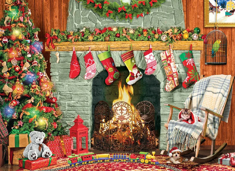 EuroGraphics: Christmas by The Fireplace: 500 Piece Puzzle