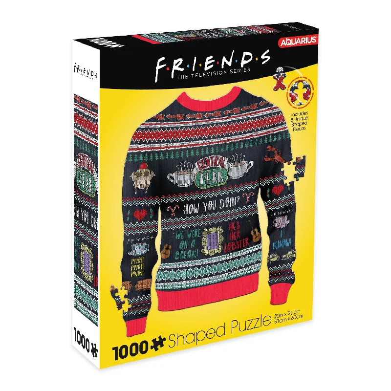 Friends Ugly Christmas Sweater Shaped 1000 Piece Puzzle - Online Exclusive