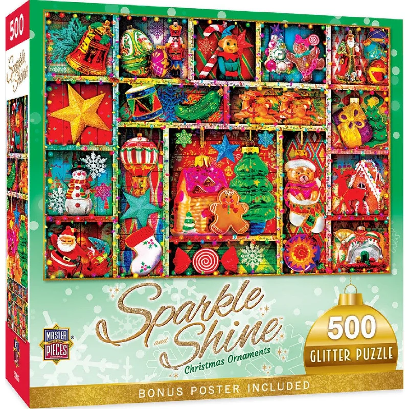 Holiday - Christmas Ornaments - 500 Piece Glitter Puzzle