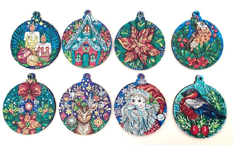 "Christmas" Laser Cut Puzzle Baubles kit