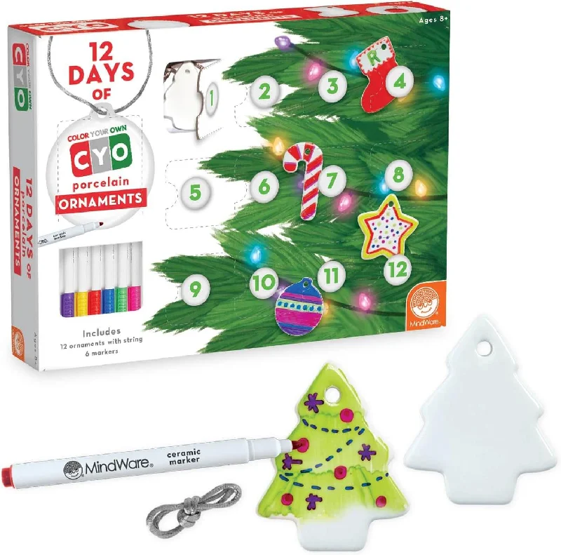 12 Days of Colour Your Own Christmas Ornaments