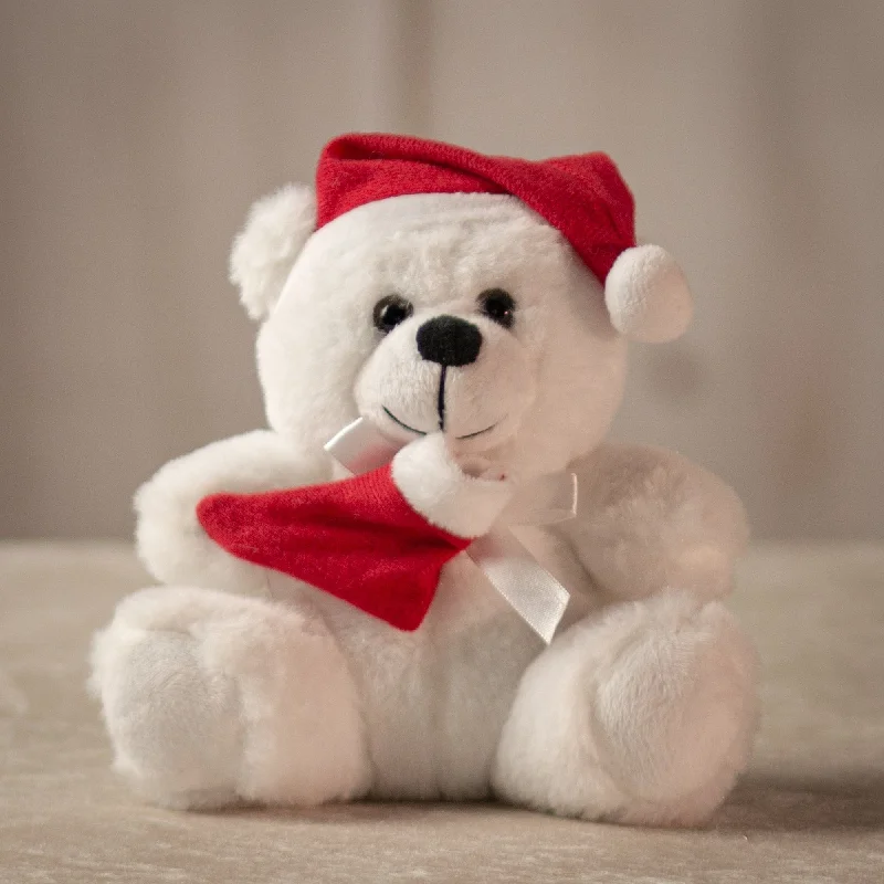 6" Christmas Winter White Colorama Bear