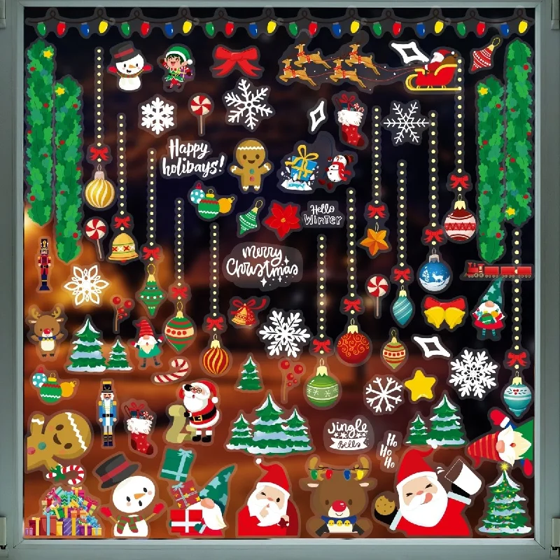 43PCS Christmas Window Cling Stickers