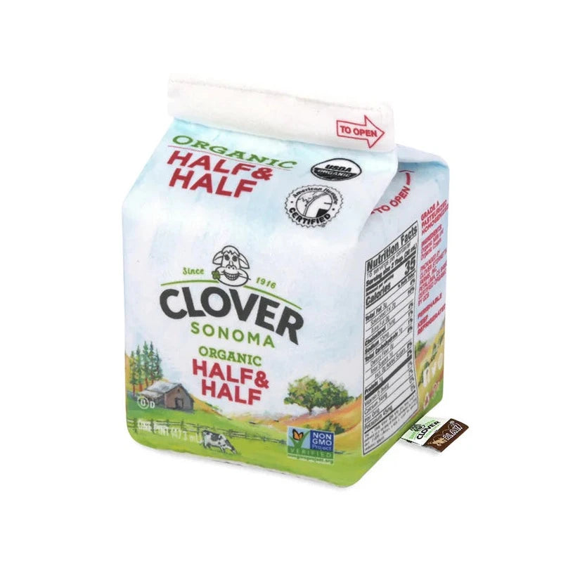 Clover Sonoma Half & Half Carton Squeaky Plush Toy