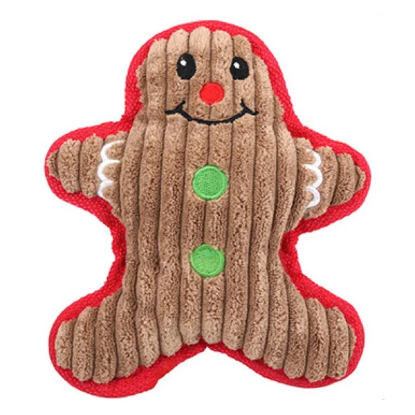 Gingerbread Man Plush Dog Toy