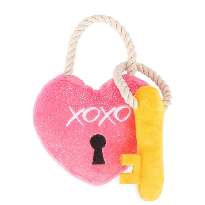 Love You a Lock Squeaky Plush Toy