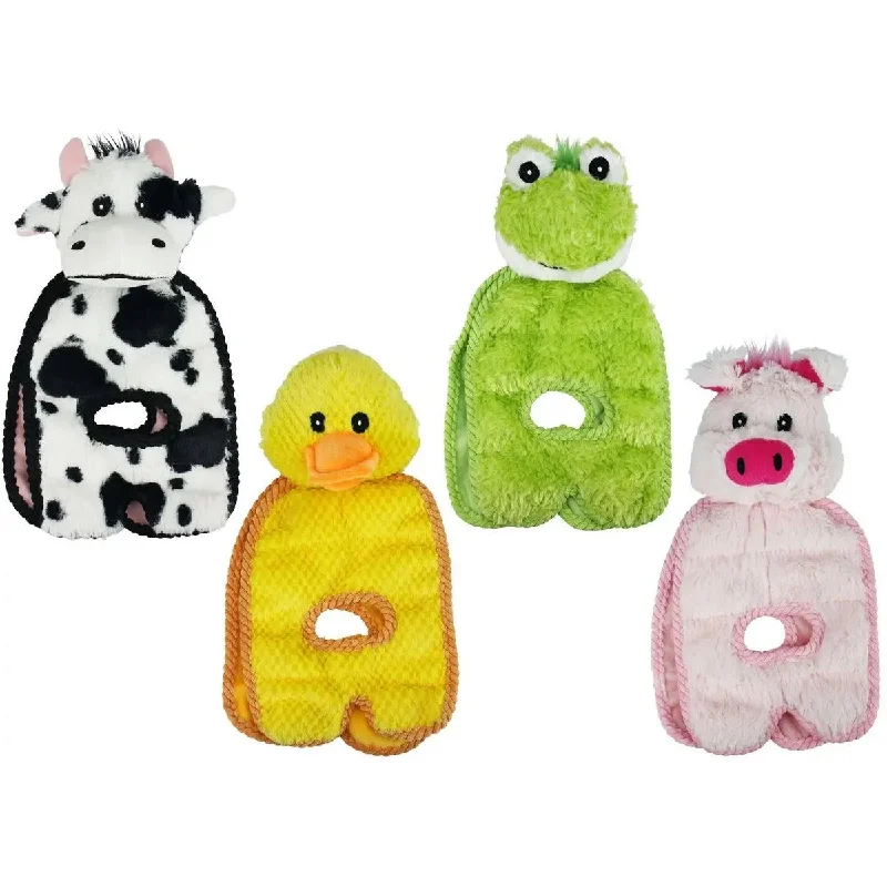 Multipet Tug O War Squeaker Mat Plush Toy Assorted Animals 14"