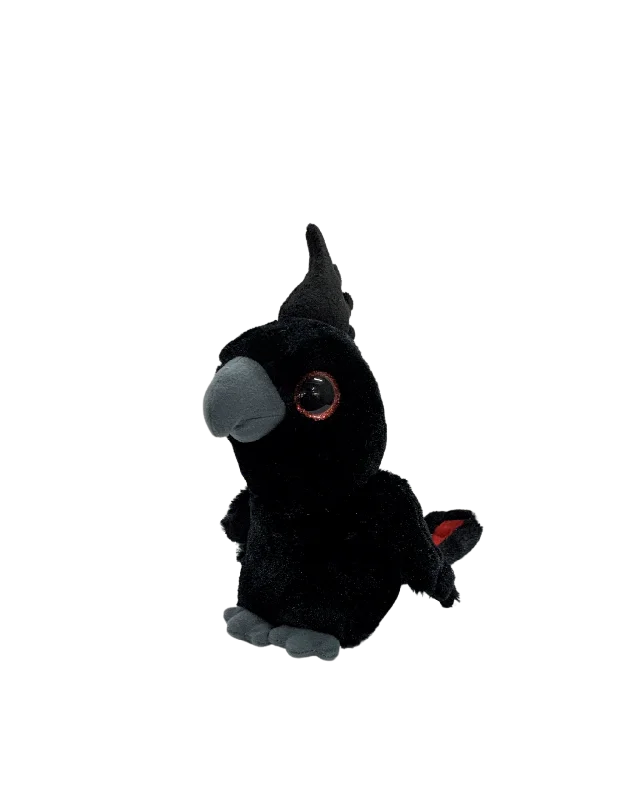 Plush Big Eyed Red-Tailed Black Cockatoo