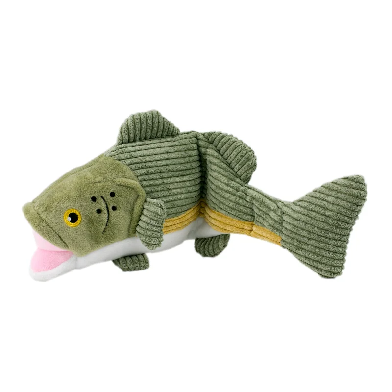 Squeaky Plush Dog Toy: Animated Bass