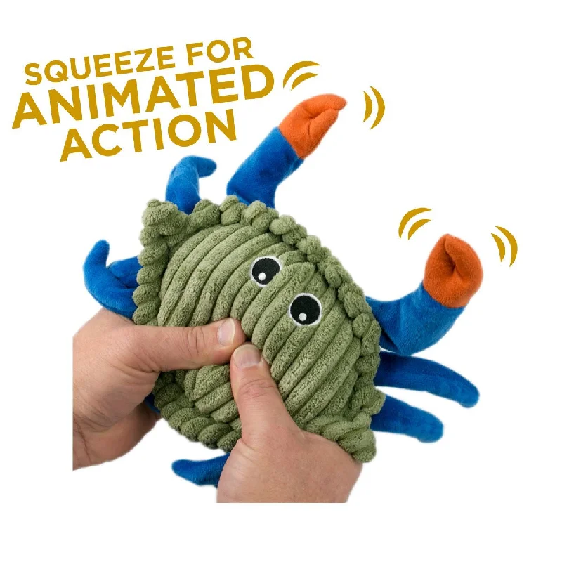 Squeaky Plush Dog Toy: Animated Crab