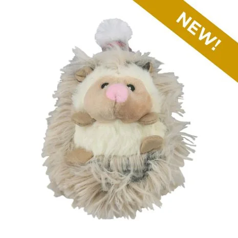 Squeaky Plush Dog Toy: Mini Holiday Hedgehog