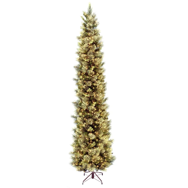 12 ft.Pre-Lit Carolina Pine Slim Tree with Clear Lights