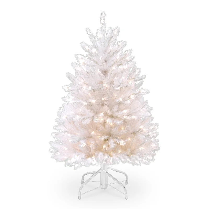 4.5 ft. Pre-Lit Dunhill White Fir Tree with Clear Lights