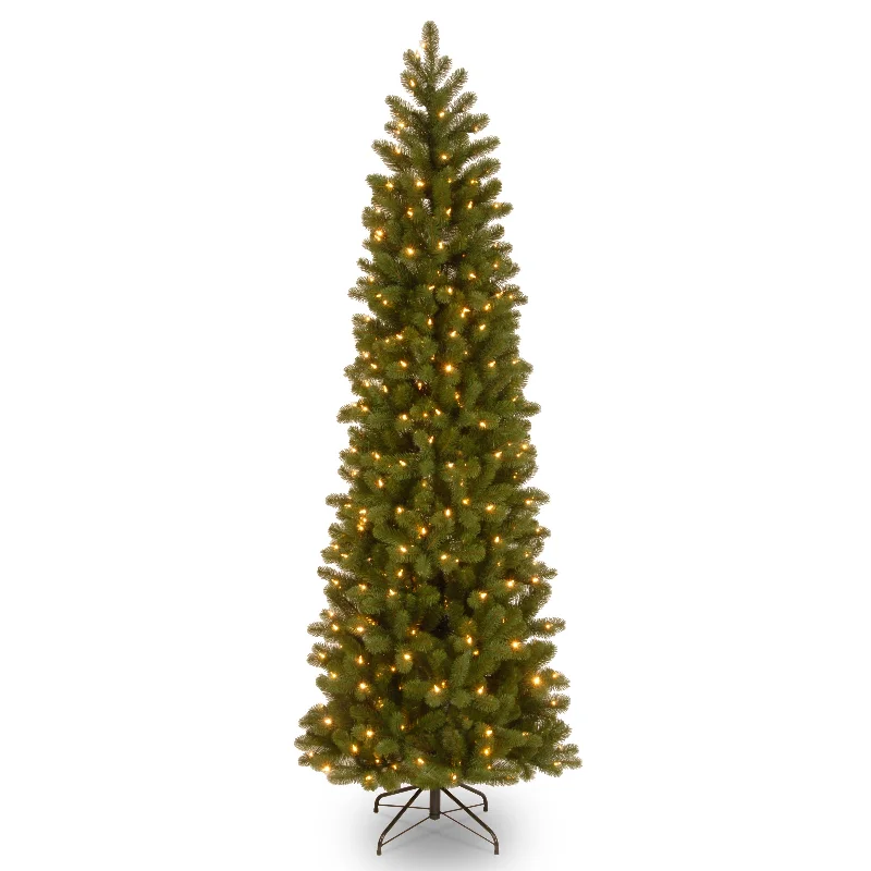 6.5 ft. Pre-Lit Downswept Douglas Fir Pencil Slim Tree with Clear Lights