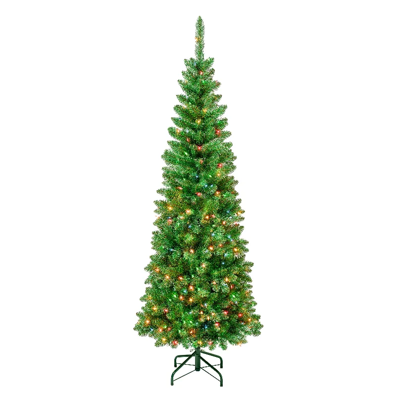 6 ft. Pre-Lit Rowan Slim Tree with Multicolor Lights