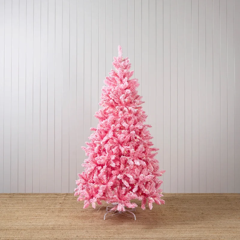 6Ft Frosted Pink Pine Tree - 380 Led