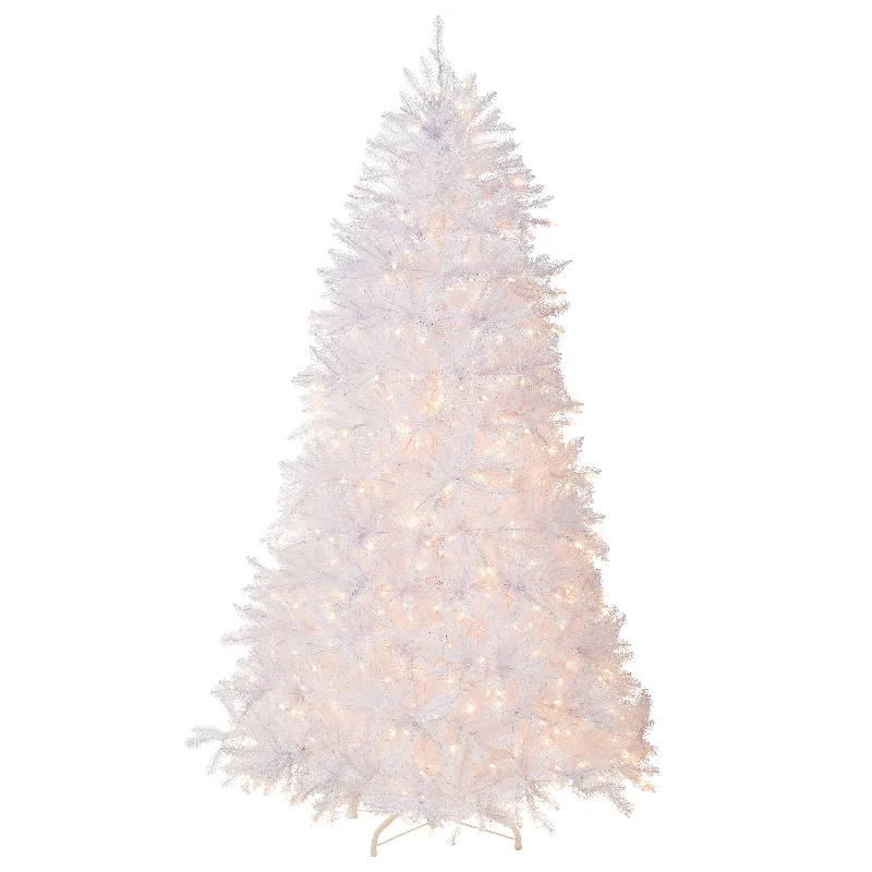 7.5 ft. Pre-Lit Dunhill Fir White Tree with Clear Lights