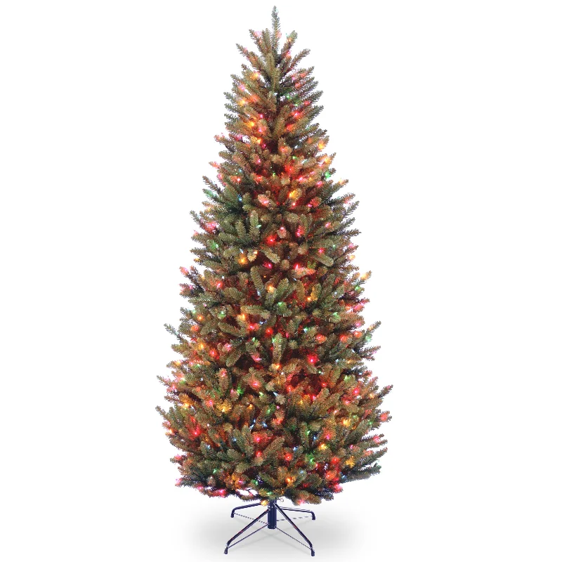 7.5 ft. Pre-Lit Natural Fraser Fir Slim Tree with Multicolor Lights