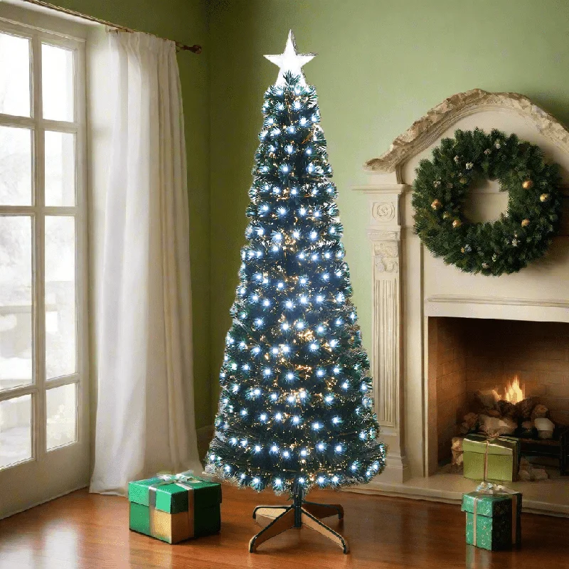 Fibre Optic Slim Tree with Cool LEDs and Warm Tips (1.8m)