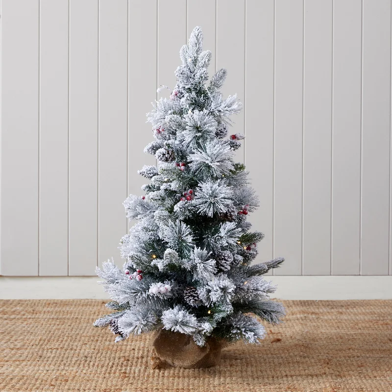 Potted Douglas Fir Snow 3Ft - 50 Led