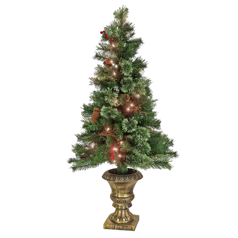 4 ft. Pre-Lit Glistening Pine Tree with Clear Lights