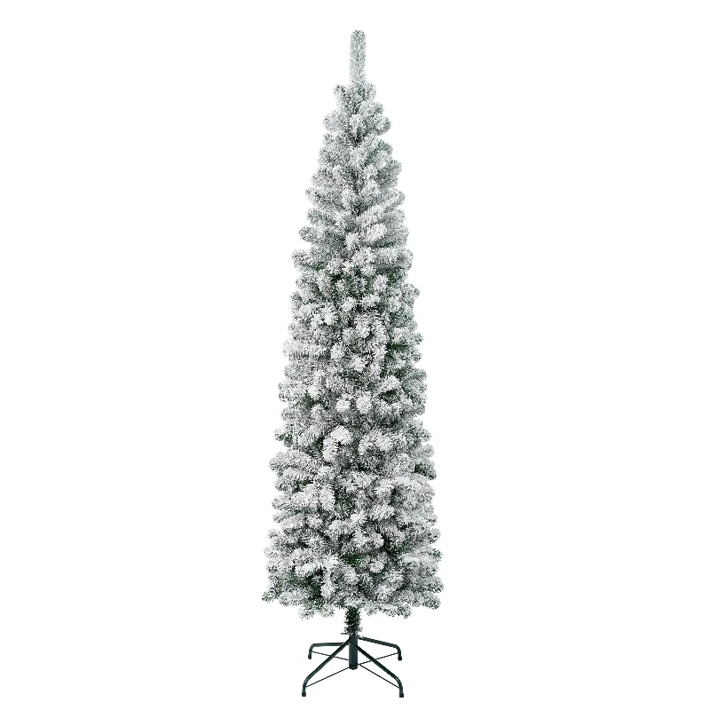 7.5 ft. Acacia Pencil Slim Flocked Tree