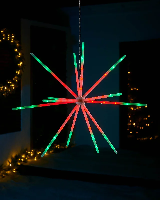 RGB LED Hanging Starburst Decoration, 56 cm