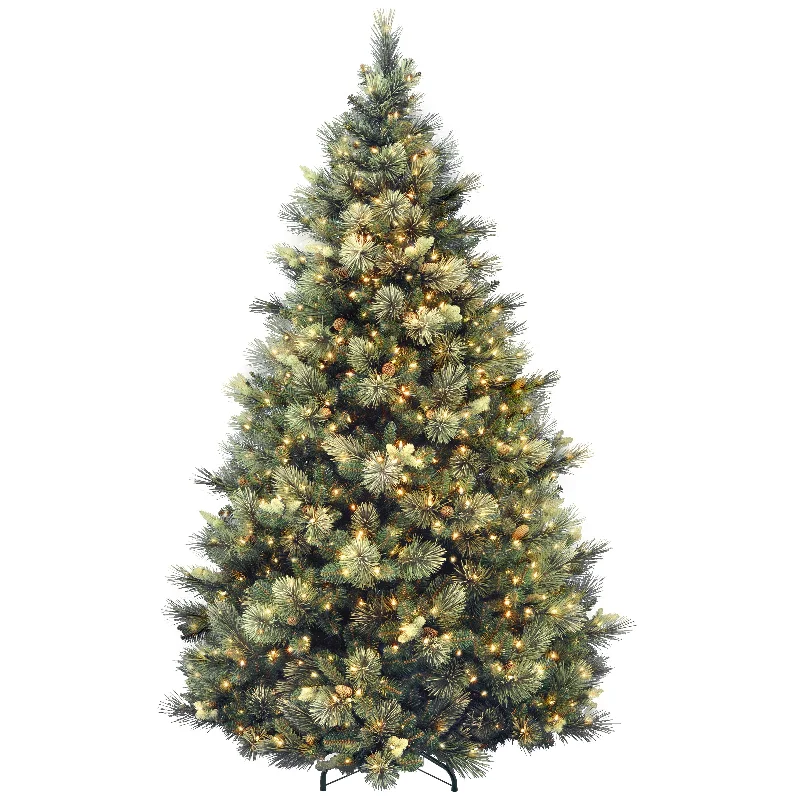 9ft. Pre-Lit Carolina Pine Tree with Clear Lights with 1200 Clear Lights